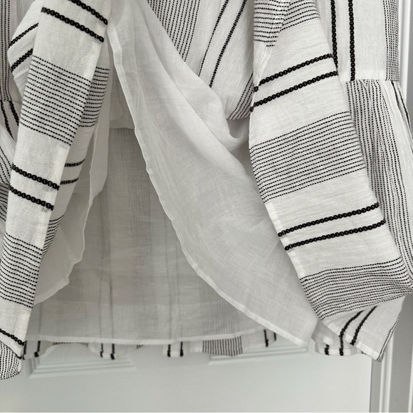 Sundry For Evereve The Everyday Dress Stripe Tiered Gauzy Cotton Size Small - Picture 12 of 13